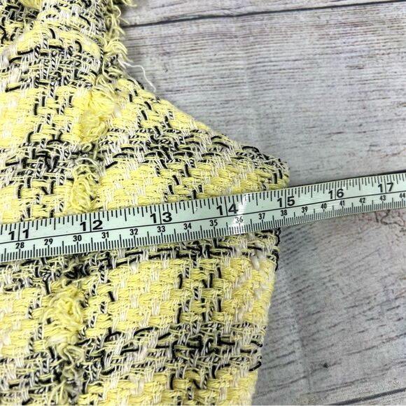 Zara Yellow Tweed Crop Tank Top Size Small Preppy - Picture 8 of 9